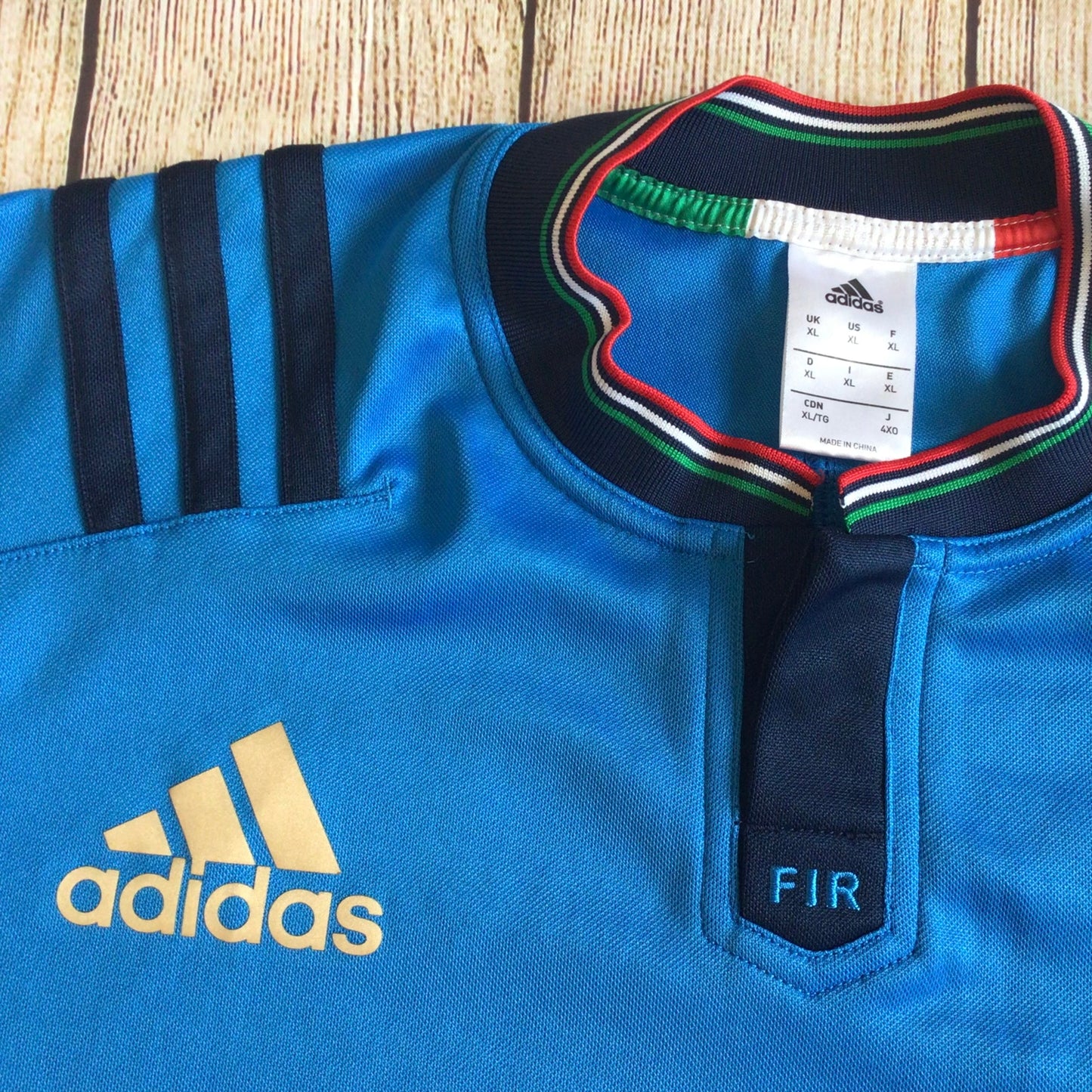 Adidas Blue Italy Rugby Union Shirt Size XL
