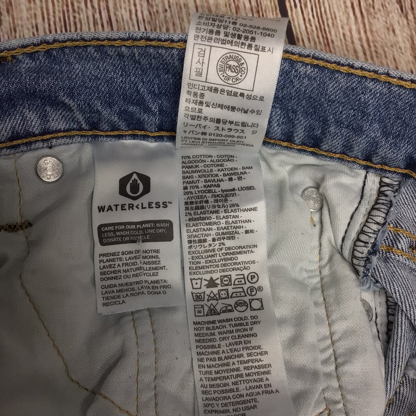 Levi's Blue 512 Lo-Ball Jeans Size W30 Inside Leg 31