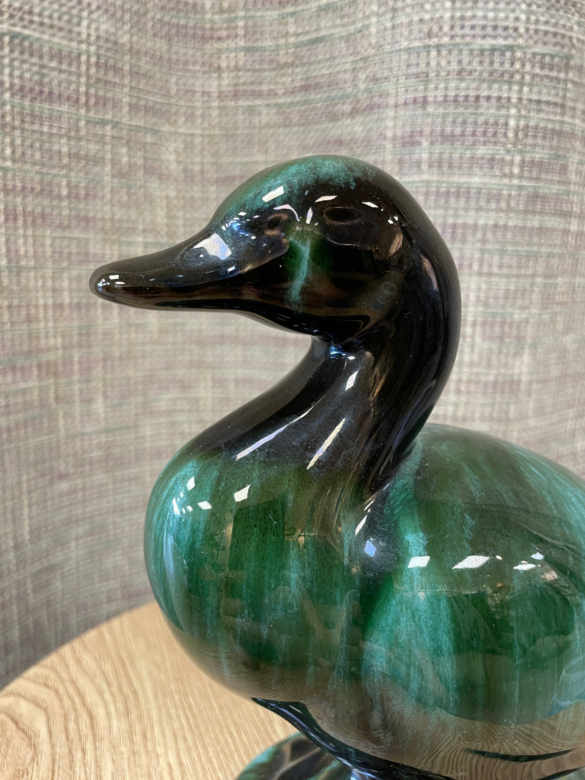 Blue Mountain Pottery Large Green Duck Ornament