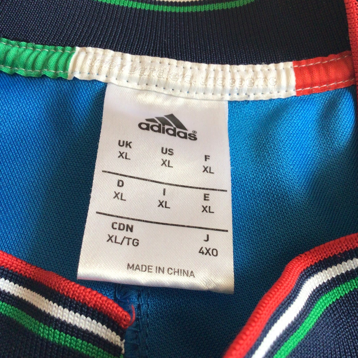 Adidas Blue Italy Rugby Union Shirt Size XL