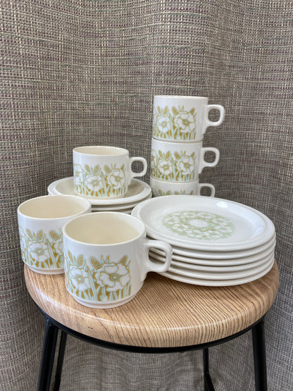 Hornsea Vintage Fleur Teaset For 6 Side Plates, Cups & Saucers