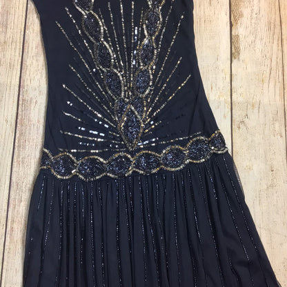 Frock & Frill Blue Beaded & Sequined Flapper Dress Size 8