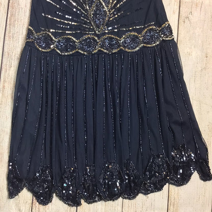 Frock & Frill Blue Beaded & Sequined Flapper Dress Size 8