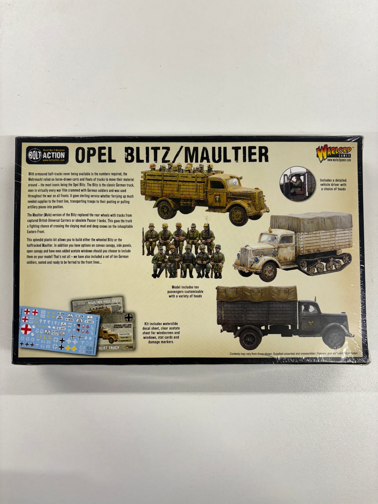 WII German Transport Opel Blitz Truck / Maultier Half Track 1/56 Scale Hard Plastic Model, Bolt Action, Warlord Games (sealed)