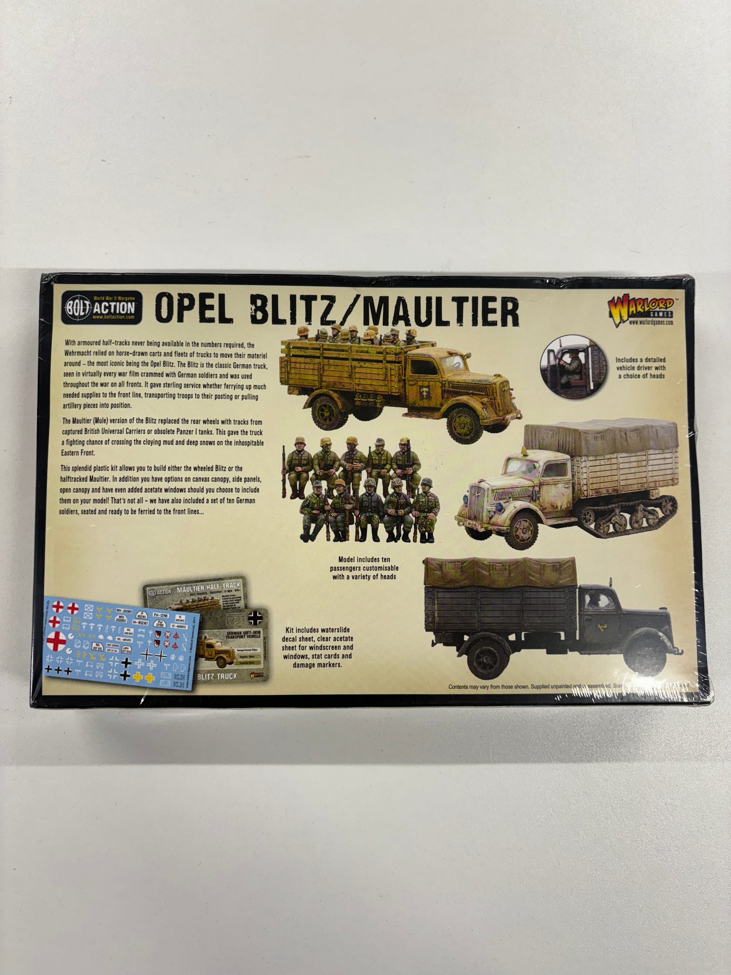 WII German Transport Opel Blitz Truck / Maultier Half Track 1/56 Scale Hard Plastic Model, Bolt Action, Warlord Games (sealed)