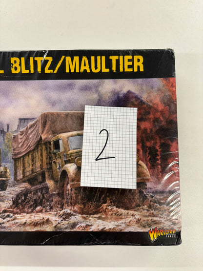 WII German Transport Opel Blitz Truck / Maultier Half Track 1/56 Scale Hard Plastic Model, Bolt Action, Warlord Games (sealed)