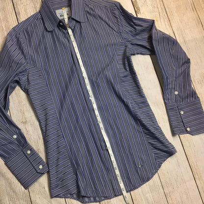 Vivienne Westwood Man Blue Striped Shirt 100% Cotton Size S (I on label)