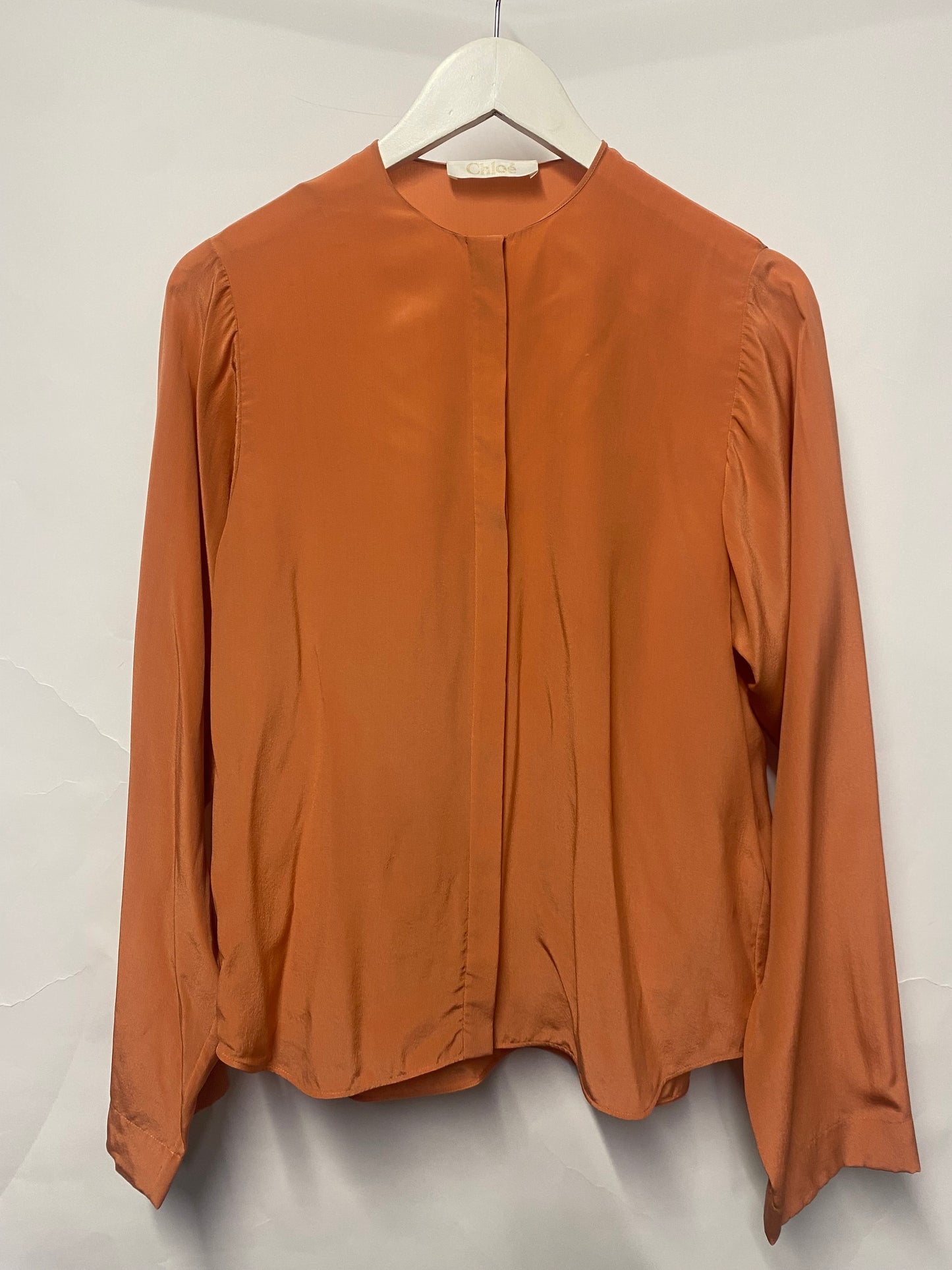 Chloe Peach Rose Silk Blouse 10