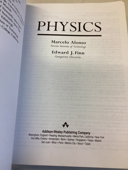 Physics Marcelo Alonso Edward J Finn