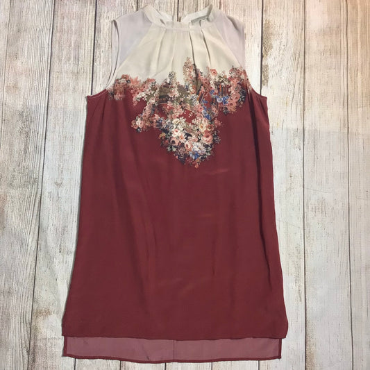 AllSaints Red & Cream Jay Clement Dress 100% Silk Size L