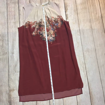 AllSaints Red & Cream Jay Clement Dress 100% Silk Size L