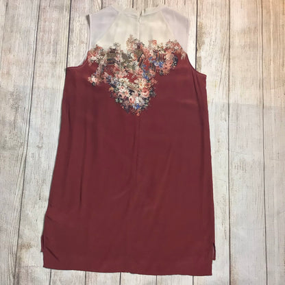 AllSaints Red & Cream Jay Clement Dress 100% Silk Size L