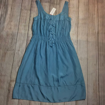 BNWT See by Chloé Blue Button Up Dress w/Pockets 100% Silk Size 14