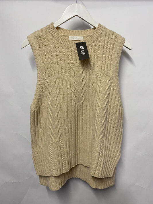 Pure Cream Rib and Cable Knitted Sweater Vest BNWT