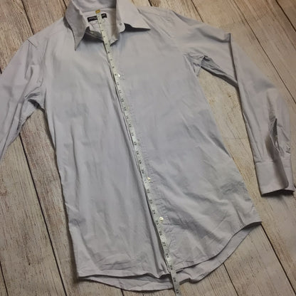 D&G Dolce & Gabbana Gold Light Grey/Lilac Cotton Blend Shirt Size 15.5/39