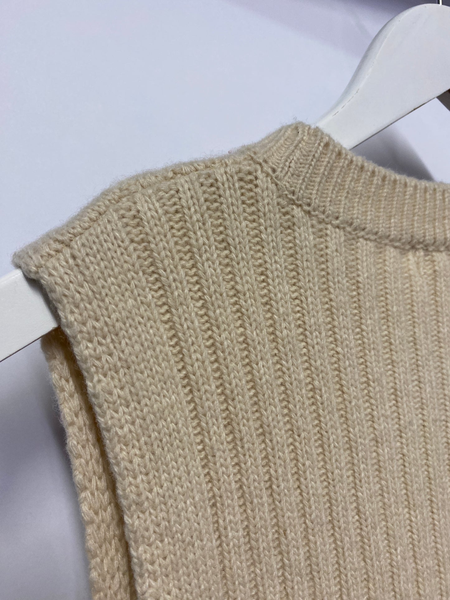 Pure Cream Rib and Cable Knitted Sweater Vest BNWT