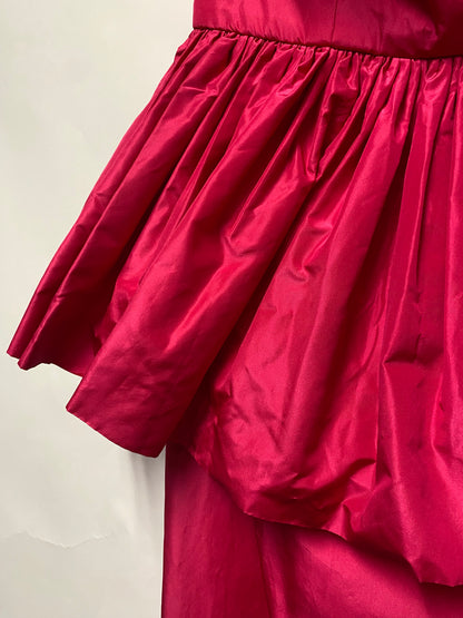 Jan Vanvelden Pink Silk Sleeveless peplum Dress Vintage Small