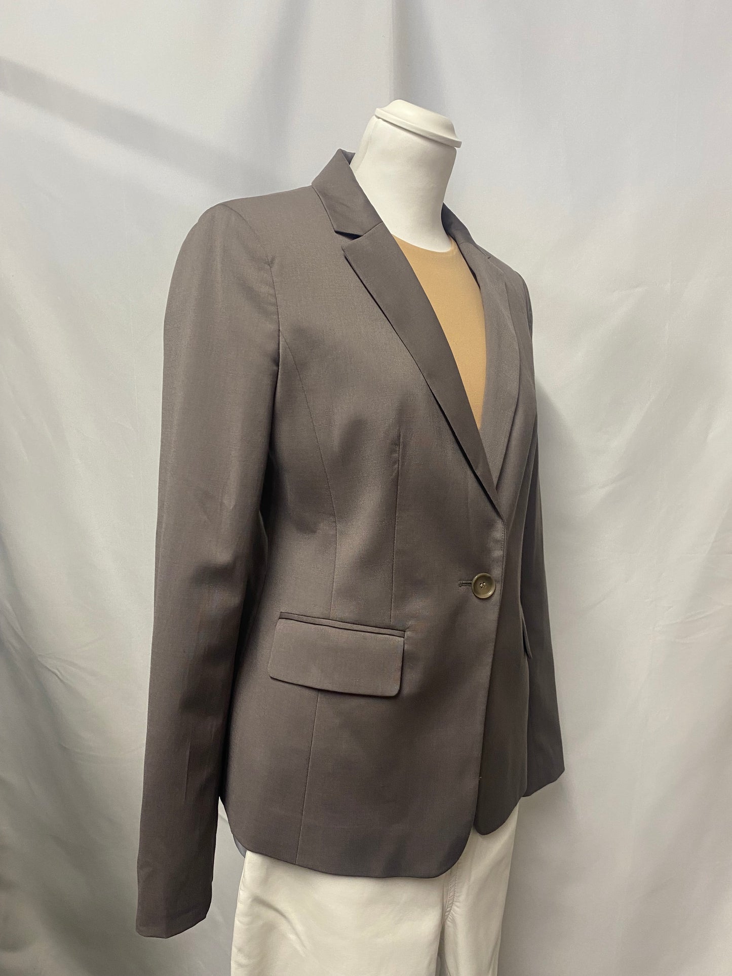 Ann Taylor Grey Fitted Blazer 8