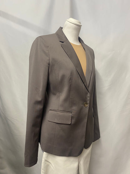 Ann Taylor Grey Fitted Blazer 8