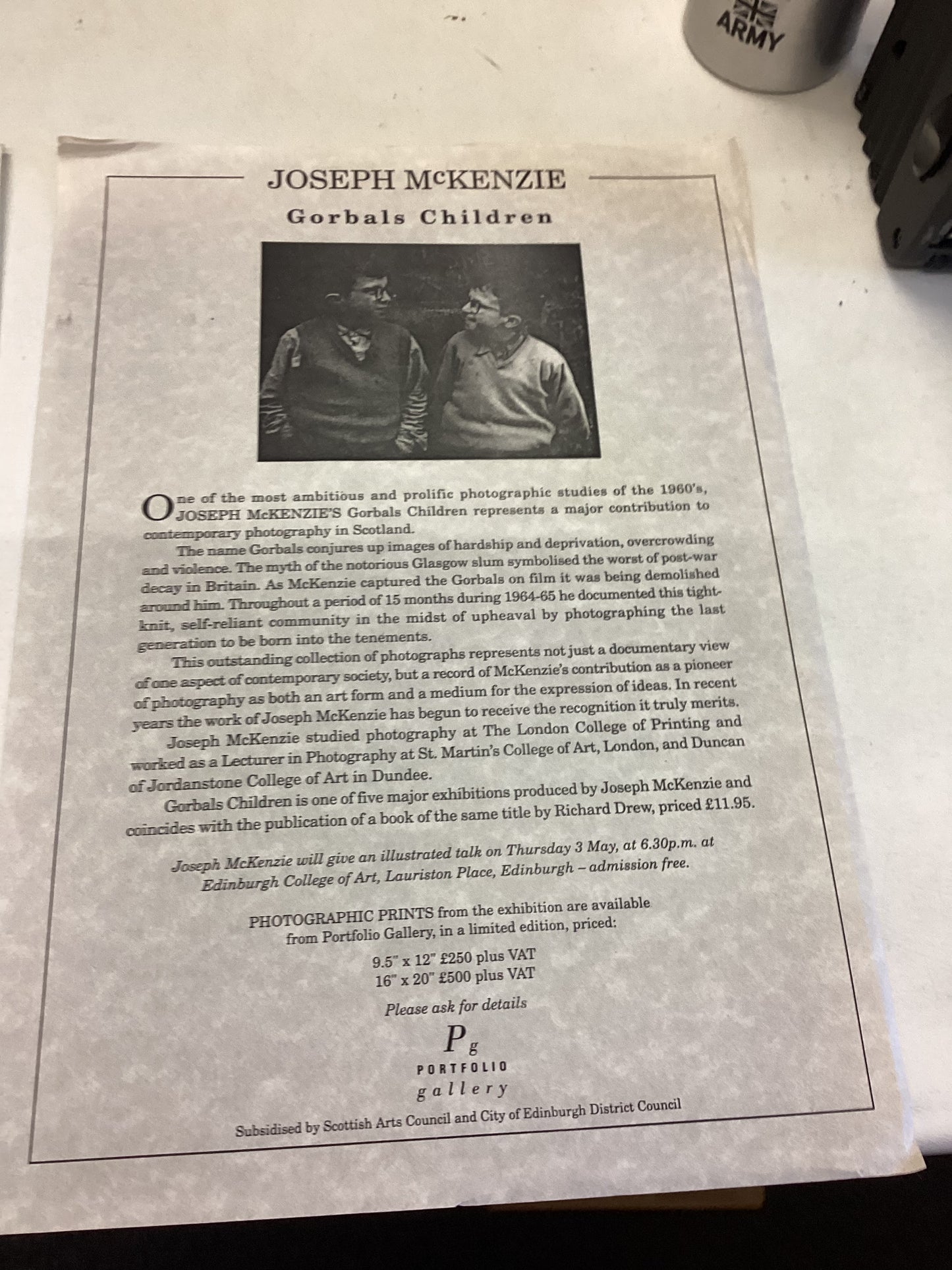 Gorbals Children Joseph McKenzie A Study In Photographs Contains Press Release