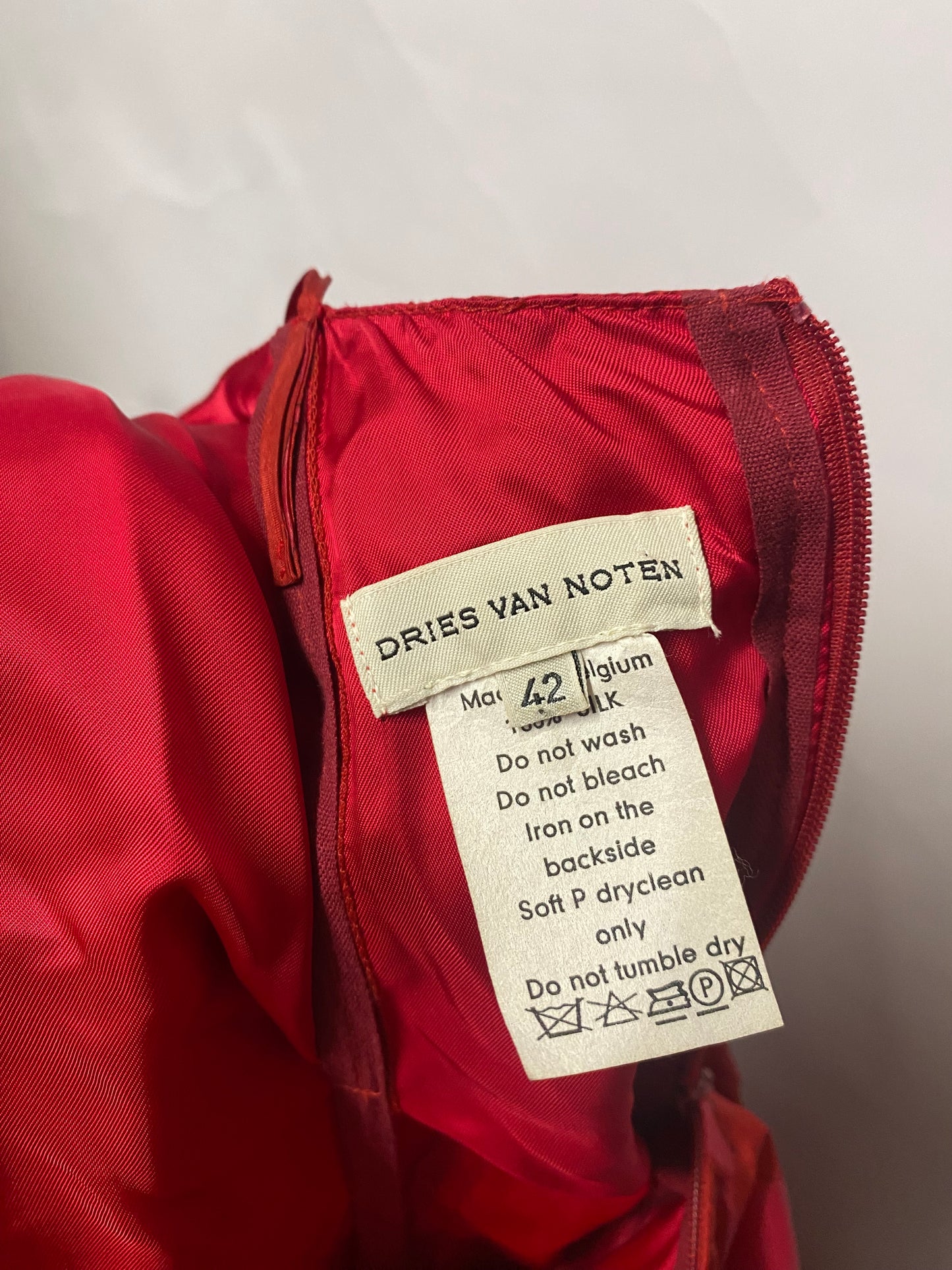 Dries Van Noten Red Silk Dress 10