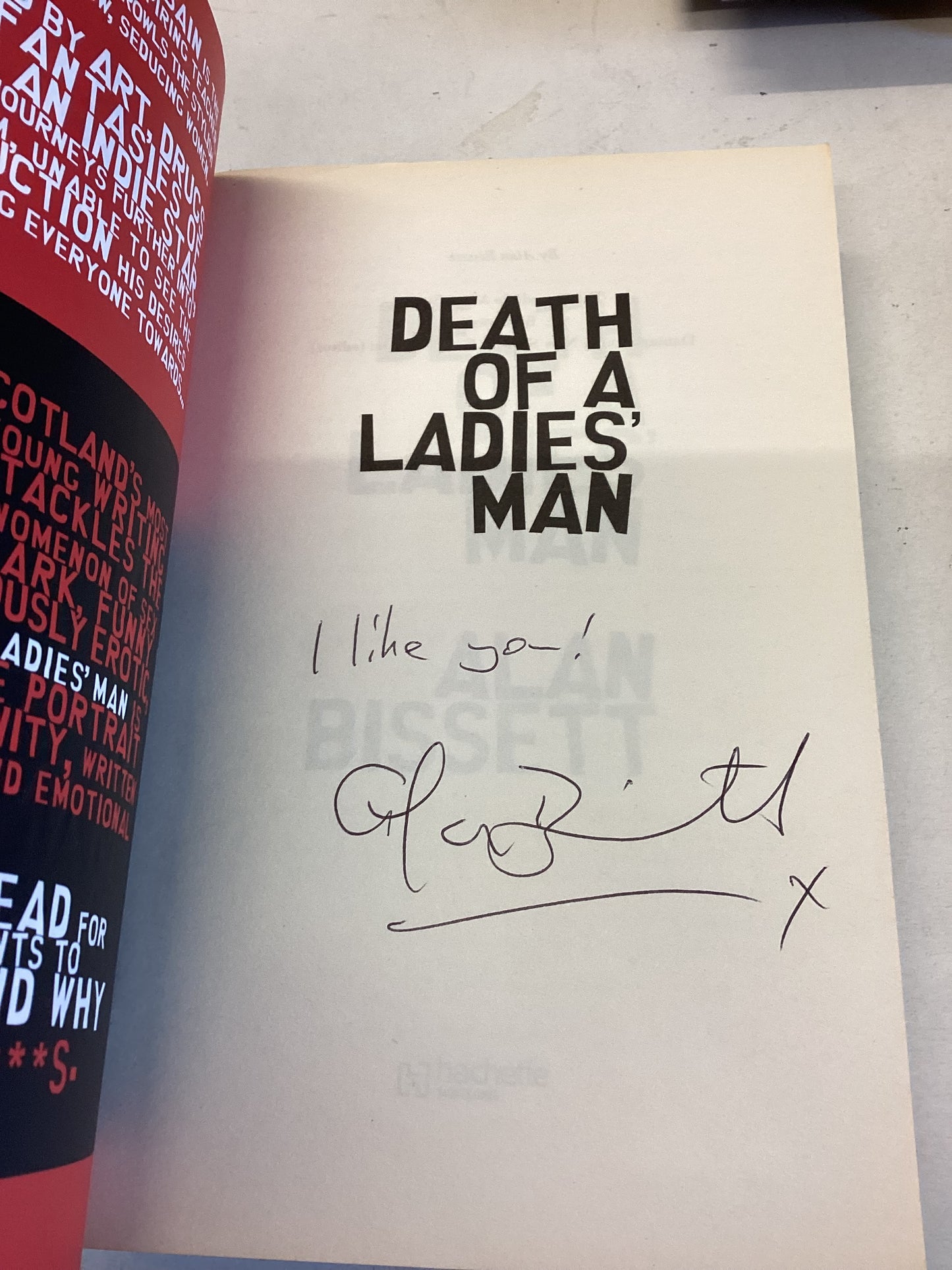 Death of A Ladies' Man Alan Bissett Signed