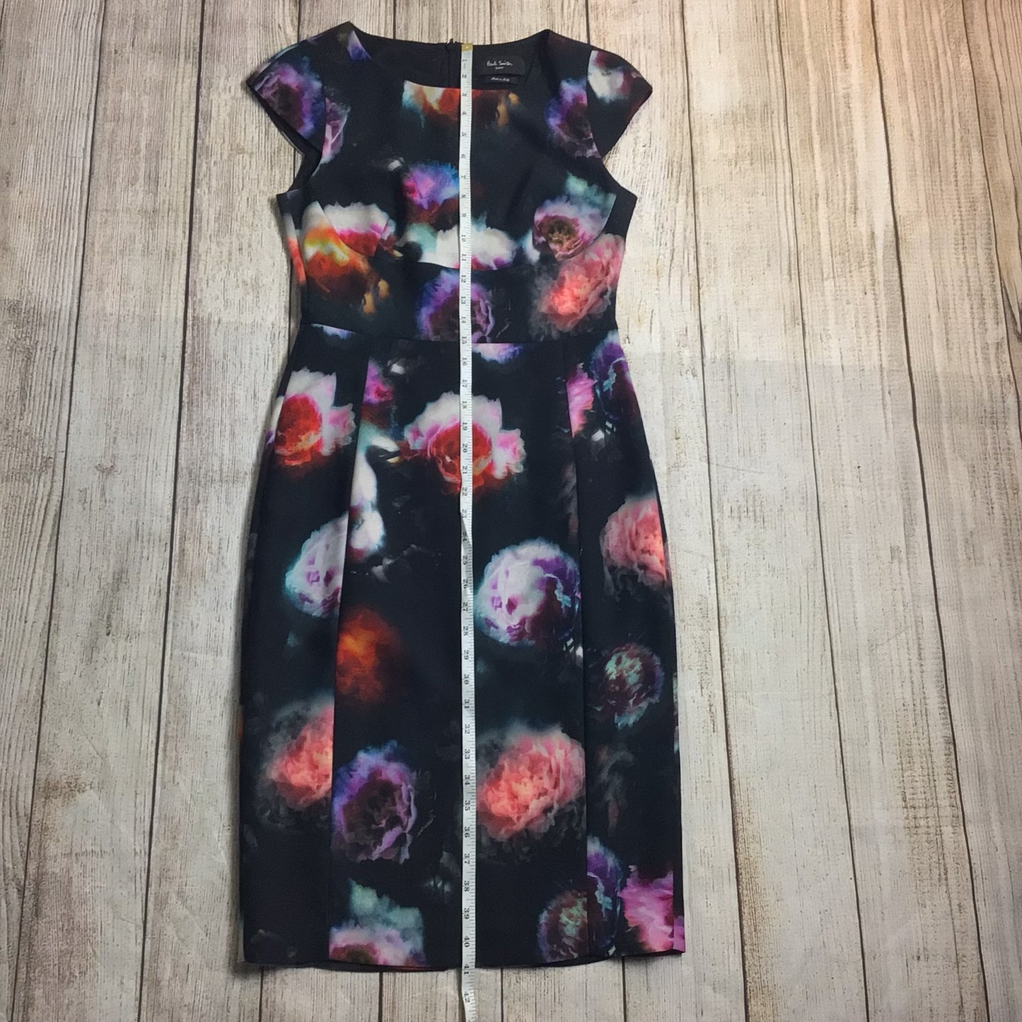 Paul Smith Black Label Black & Multicoloured Pink Floral Dress Size 14 (42 on label)