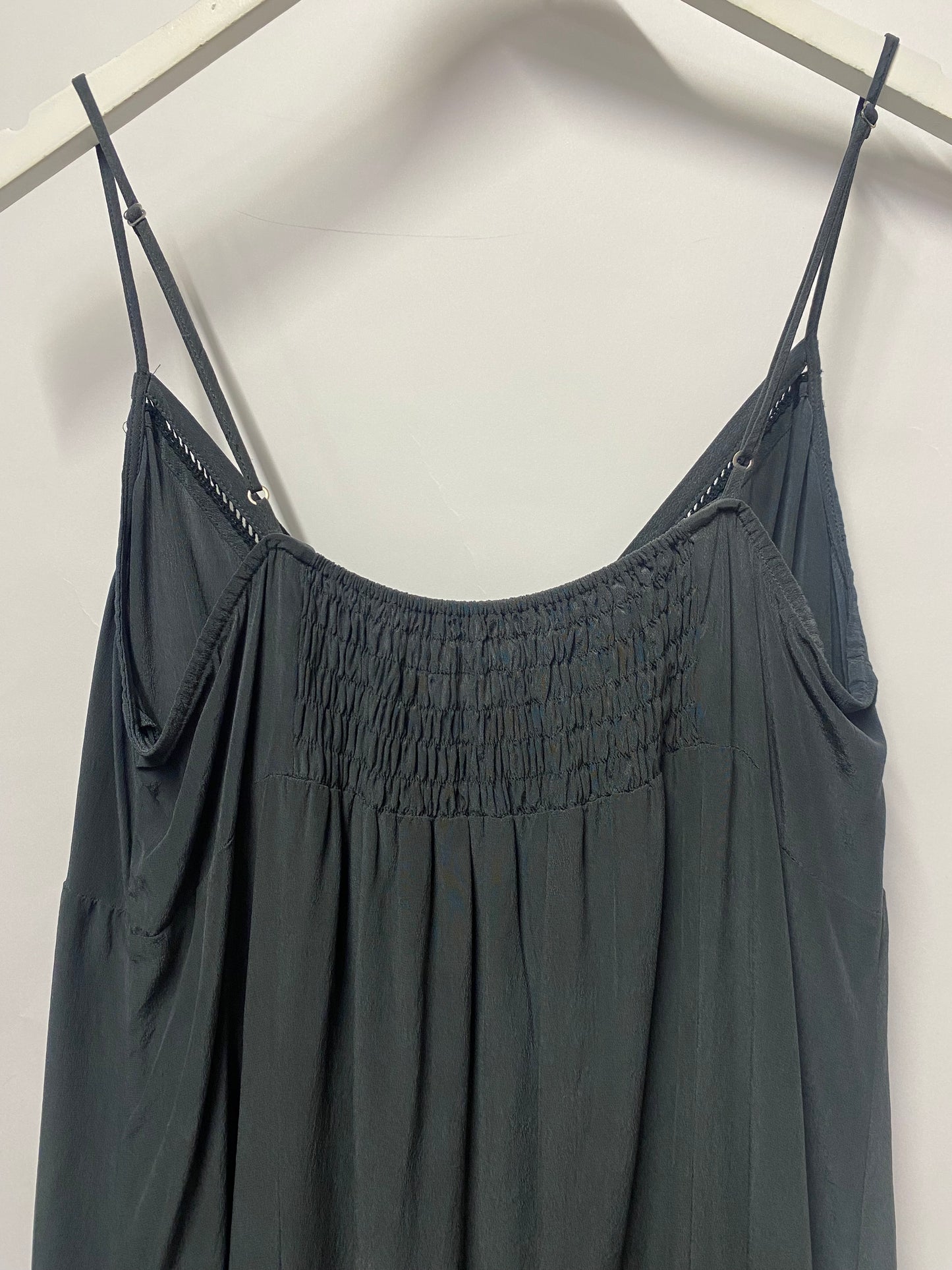 Jigsaw Grey Silk Spaghetti Strap Mid Length Summer Slip Dress 12