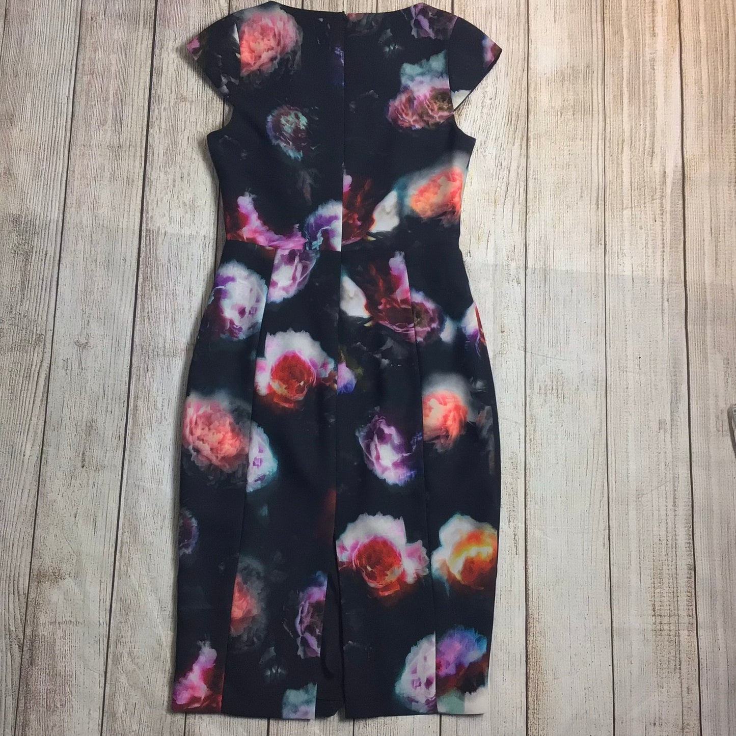 Paul Smith Black Label Black & Multicoloured Pink Floral Dress Size 14 (42 on label)