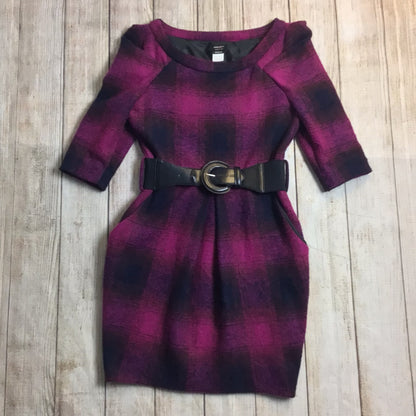 Miss Sixty Pink & Black Wool Blend Dress w/Belt Size M