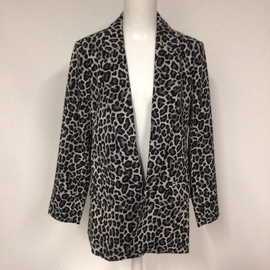 BNWT Ruth Langsford Grey Animal Print Blazer Jacket Size 12