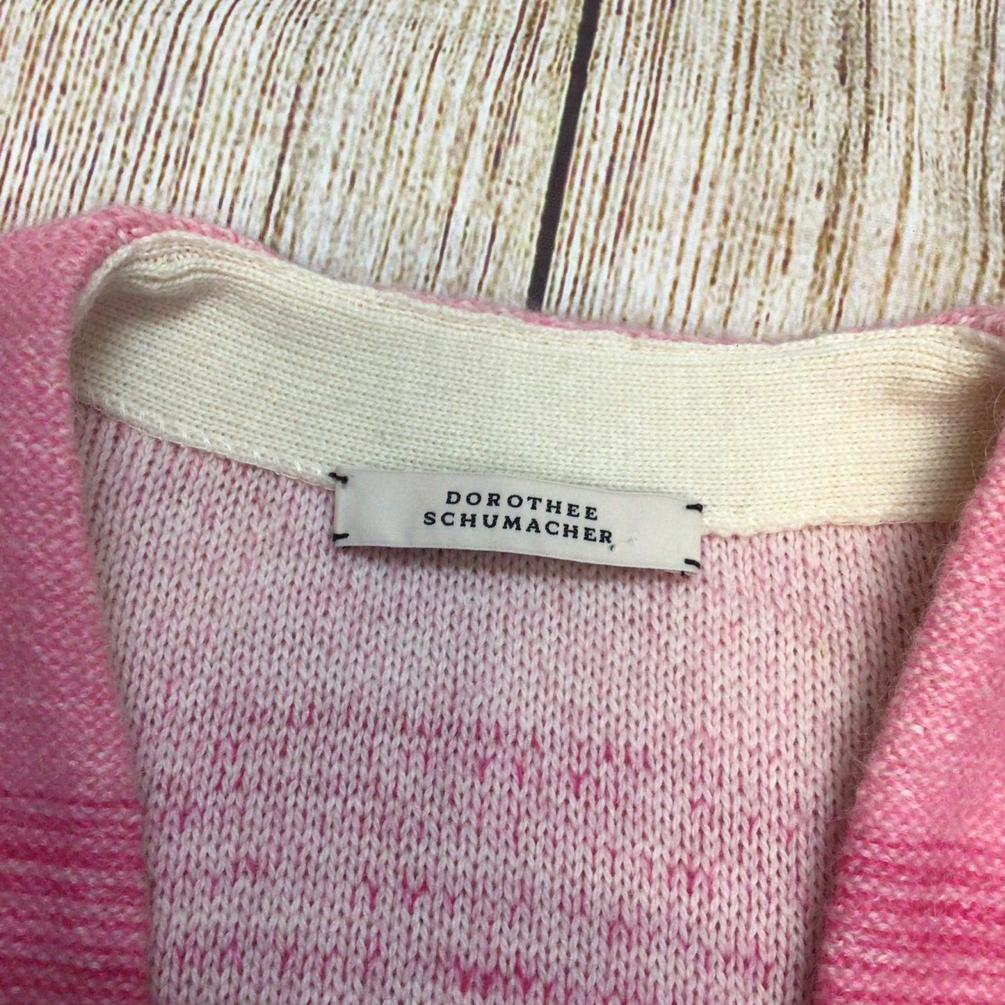 Dorothee Schumacher Pink Orange Sunset Hue Ombre Mohair Wool Cardigan Size 4
