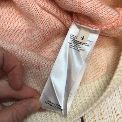 Dorothee Schumacher Pink Orange Sunset Hue Ombre Mohair Wool Cardigan Size 4