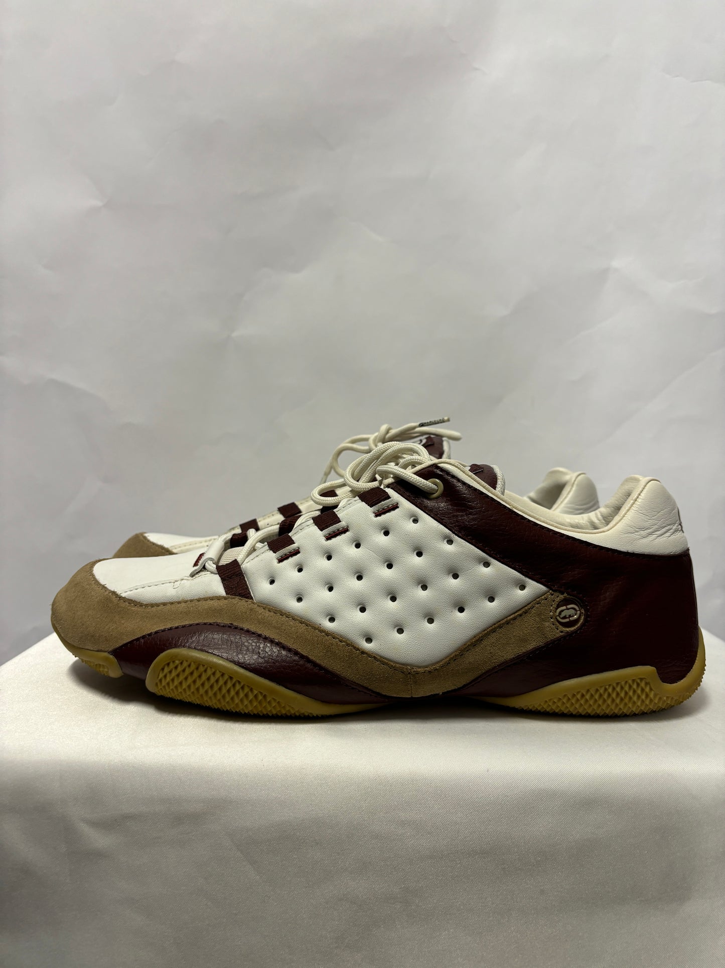 Marc Ecko White, Brown and Burgundy Leather Untld Turf Trainers 10