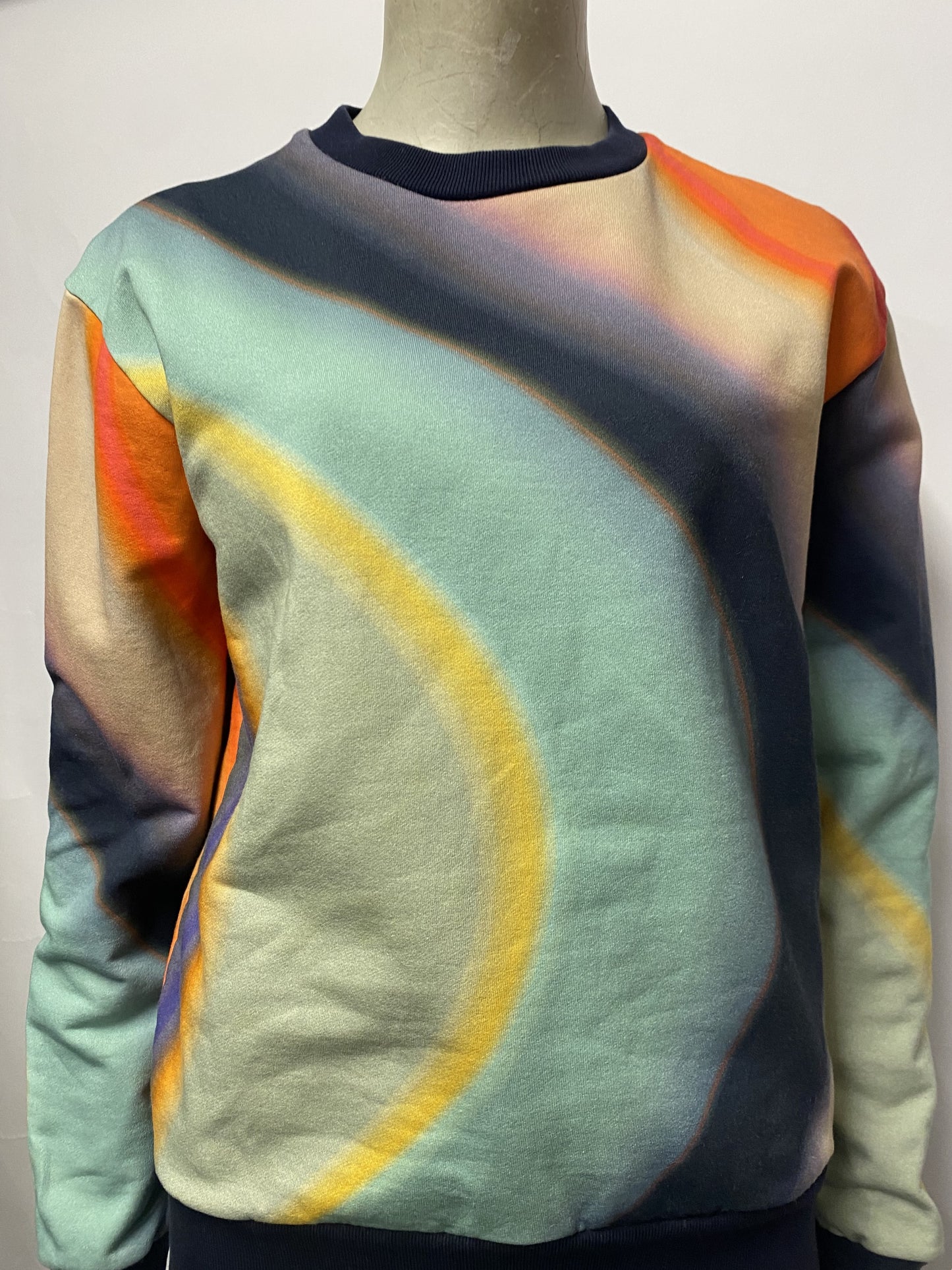 Paul Smith Multicolour Cotton Swirl Spray Crew Neck Sweater Small