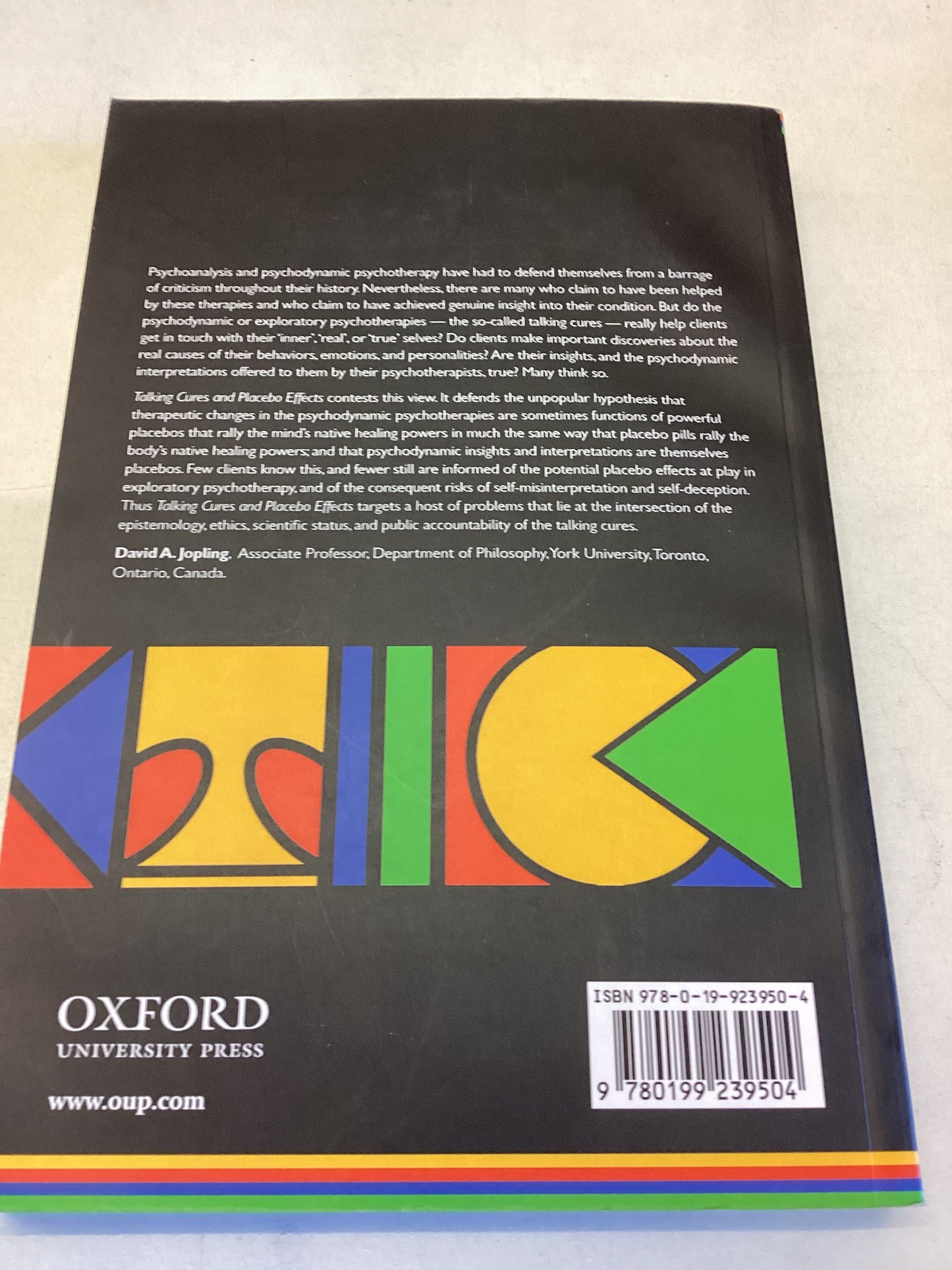 Talking Cures and Placebo Effects David A Jopling