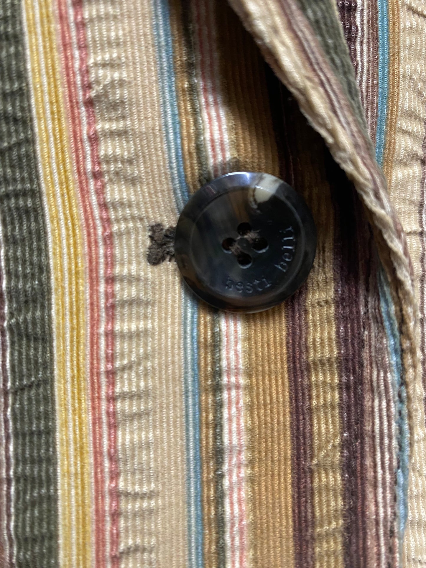 Emilio Pucci Beige Striped Corduroy Vintage Blazer Jacket S/M