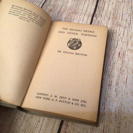The Religio Medici & Other Writings by Thomas Browne (1947) Everyman’s Library 92
