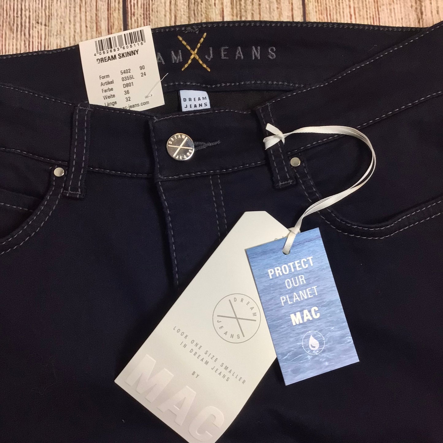 BNWT Mac Jeans Blue Stretch Dream Skinny Jeans Size 36/32