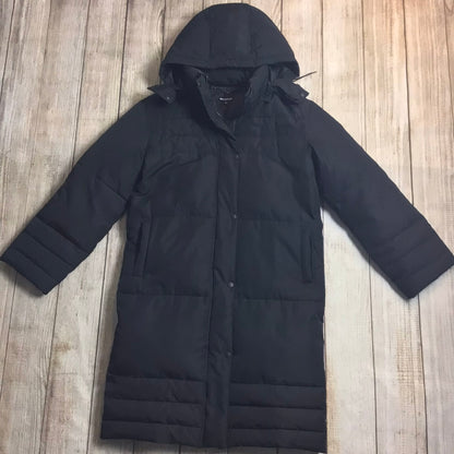 Whistles Black Long Puffer Jacket Size XS