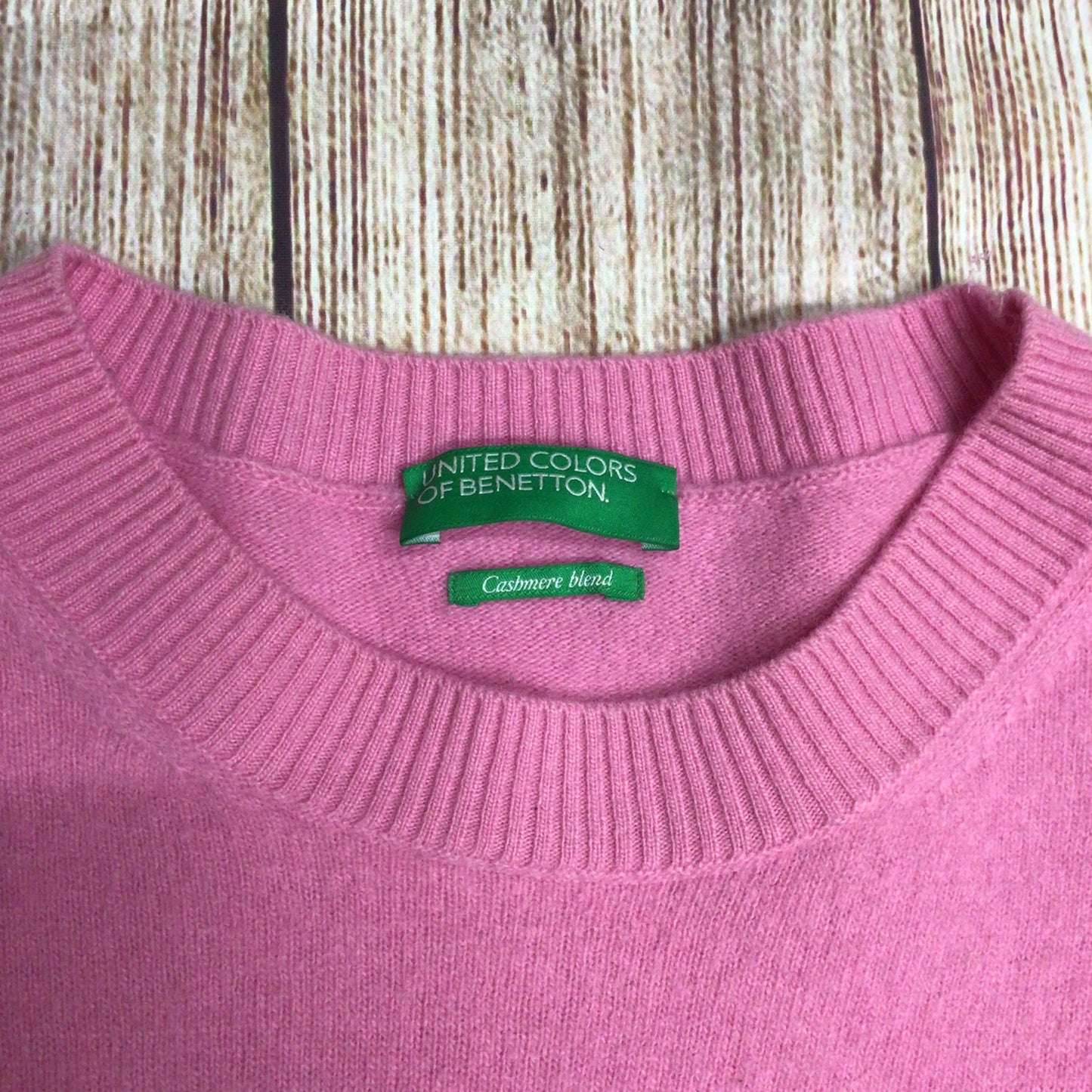 United Colors of Benetton Pink Wool & Cashmere Blend Jumper Size XS