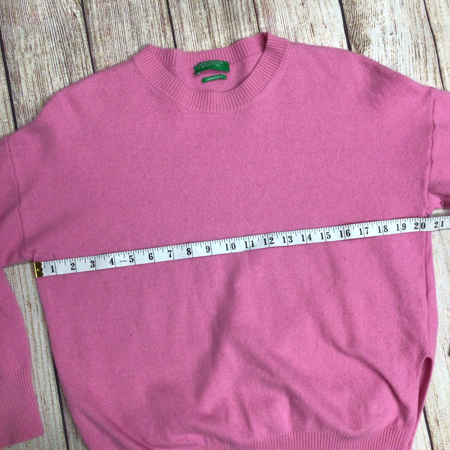 United Colors of Benetton Pink Wool & Cashmere Blend Jumper Size XS