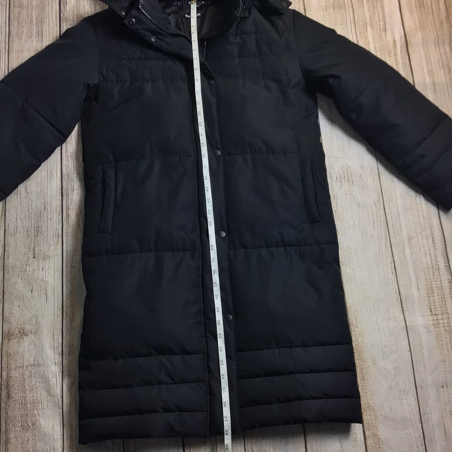 Whistles Black Long Puffer Jacket Size XS