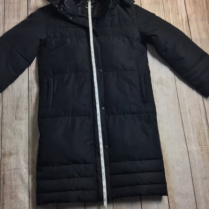 Whistles Black Long Puffer Jacket Size XS