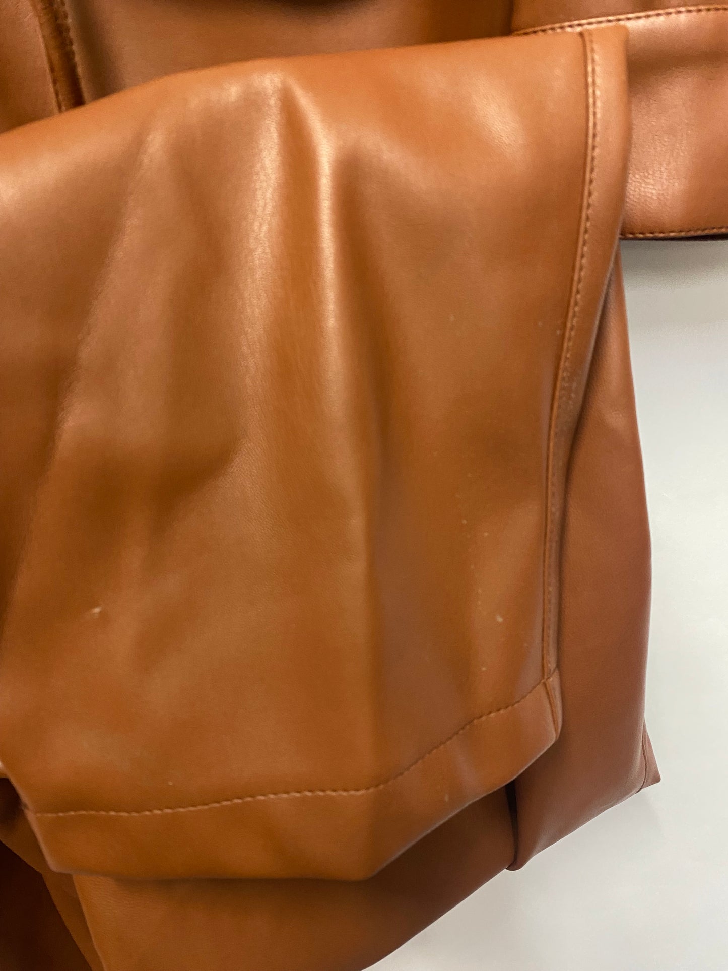 Warehouse Brown Faux Leather Jumpsuit/Boilersuit 8