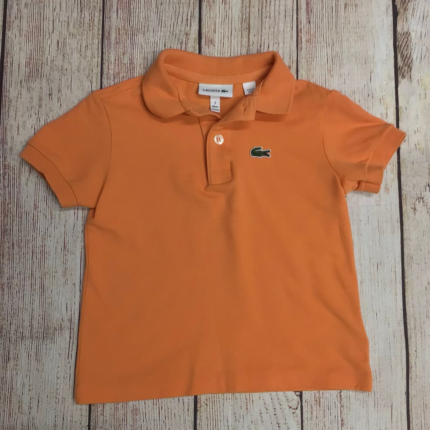 Lacoste Orange 100% Cotton Polo Shirt Top Age 3yrs