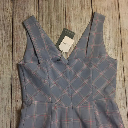 BNWT Oasis Grey & Pink Checked Dress RRP £45 Size 10