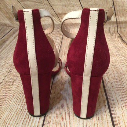 Nine West Pink Red Nohea Sling Back Sandals Heels Size 4.5 UK