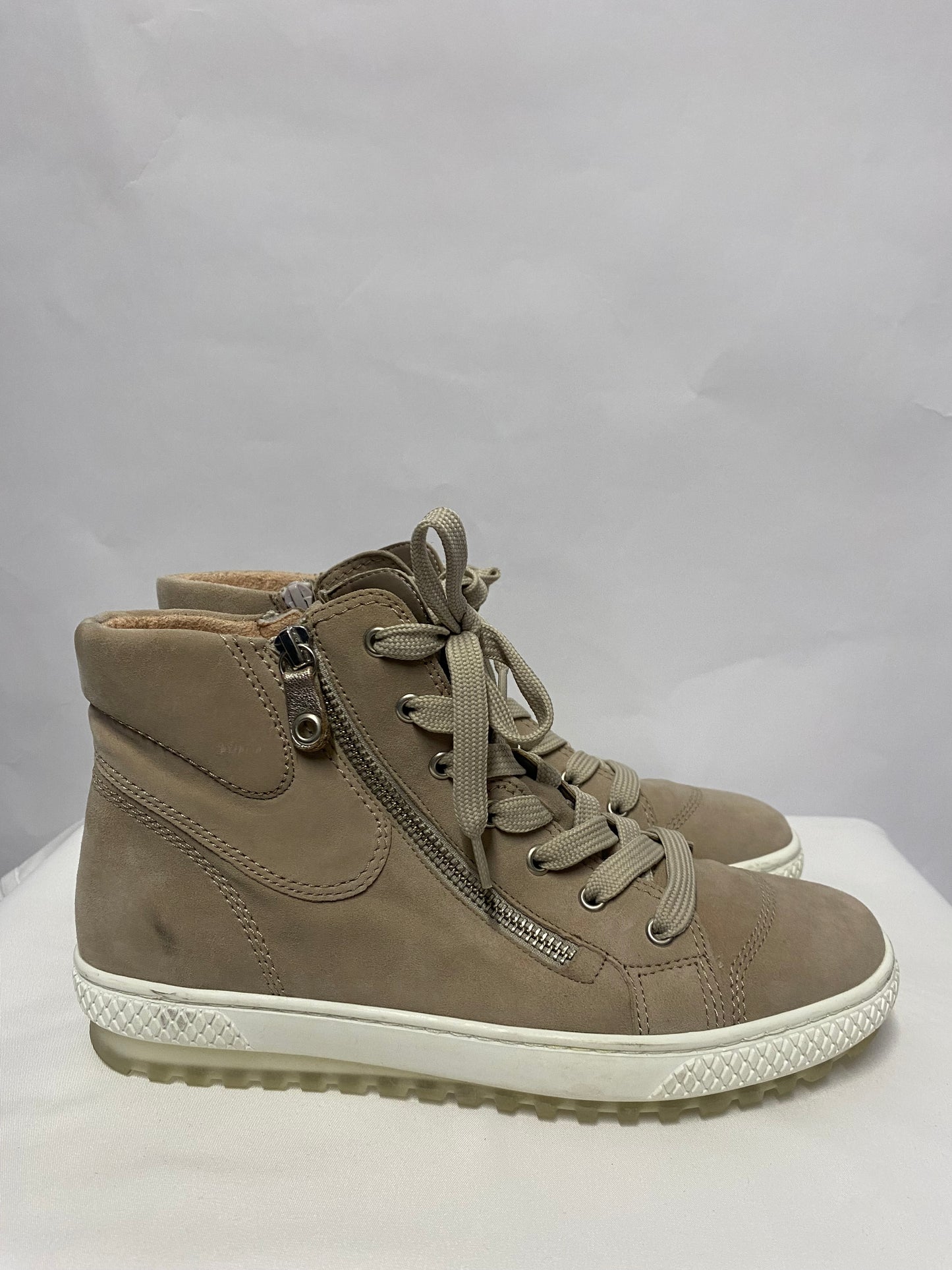 Gabor Beige Suede High Top Trainers 5.5