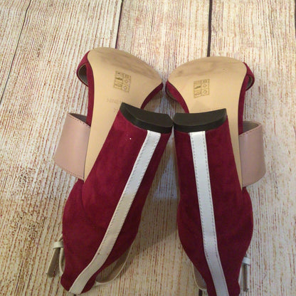 Nine West Pink Red Nohea Sling Back Sandals Heels Size 4.5 UK